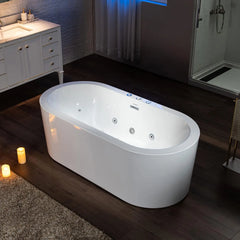 Whirlpool Water Jetted and Air Bubble Freestanding Heated Soaking Combination Bathtub Air Massage High Performance Pump