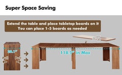 Dining Table for 2-10 People, Large Extendable Dining Room Table for Kitchen Living Room, Rectangle Kitchen Table