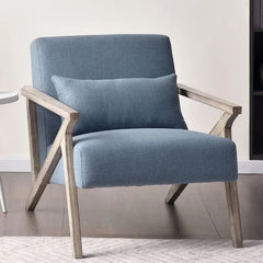 Living Room Chair, Modern Accent Chairs Set of 2 with Wood Frame, Upholstered Armchair with Waist Cushion, Living Room Chair