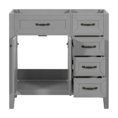 36" Bathroom Vanity with Sink Combo, Bathroom Cabinet with Drawers, Solid Frame and MDF Board, Grey