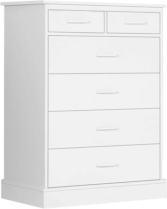 Dresser for Bedroom,Wood Storage Tower Clothes Organizer, Chest of 6 Drawers, Large Capacity Storage Cabinet,Tall Dressers