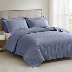 Lightweight Bedspread Ultrasonic  Pattern Light Coverlet for All Season Comforter Bedding Decor - 3 Piece Bed Cover Sets