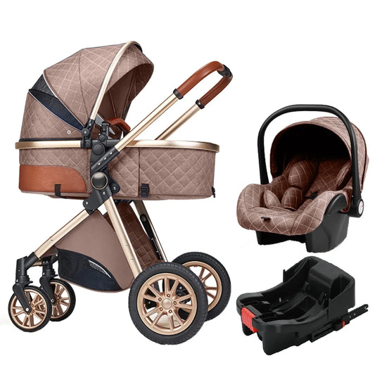 Luxury Portable Travel Pram 3 in 1Baby Stroller High Landscape Baby Pushchair Baby Travel Stroller Newborn Stroller