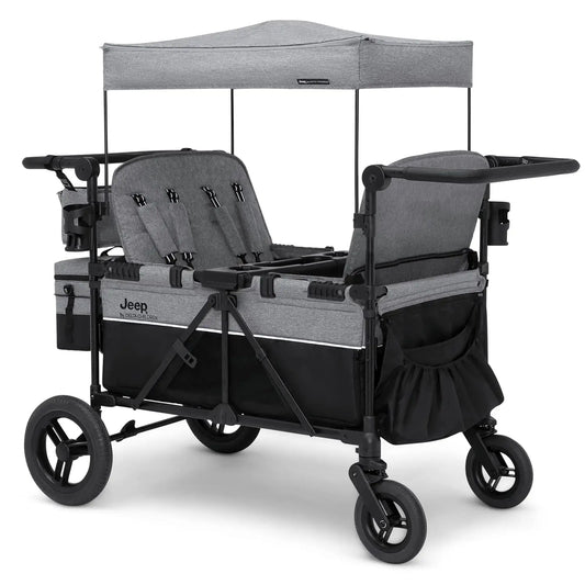 4 Seater Stroller Wagon by - Premium Quad Stroller Wagon for 4 Kids with Convertible Seats