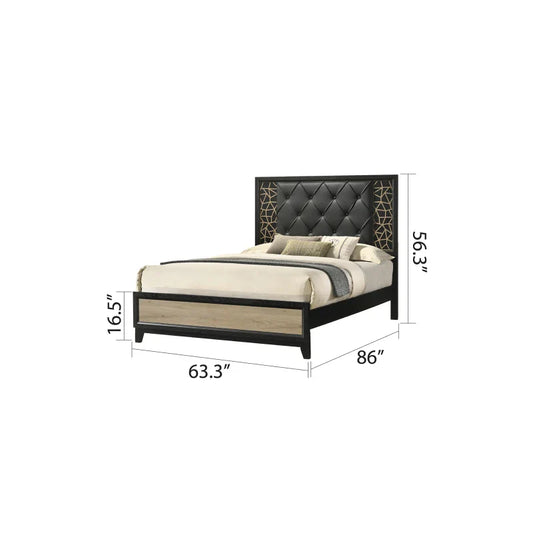 Modern & Contemporary Queen 4PC Bedroom  (Bed Included,Dresser Included,Mirror Included,Nightstand )