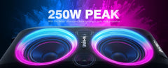 W-KING 250W PEAK Large Bluetooth Speaker Loudest/Massive 120dB/12 Custom Bass, V5.3 Big Party Boombox Portable Speaker Wireless