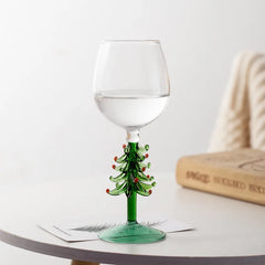 Christmas Wine Glasses Festive Christmas Tree Drinking Goblets Cup Xmas Holiday Wineglass Gift Colored Winter Party Glassware