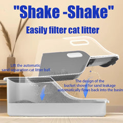 Semi Enclosed Cat Litter Box High Side, XL Large Sifting Litter Box with Sand  Shovel Cat Litter Tray Easy Clean