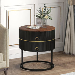 Side Table for Living Room Bed Room Bedside Tables Modern Nightstand With 2 Drawers Furniture Silver Bedroom Home