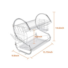 Dish Drying Rack- Space-Saving Dish Rack, Dish Racks for Kitchen Counter, Stainless Steel Kitchen Drying Rack