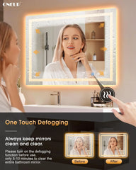 40x36 Inch Bathroom Mirror with Lights,RGB Color Changing LED Bathroom Mirror Anti-Fog Wall-Mounted Vanity Mirrors Smart