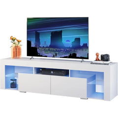 63 Inch TV Stand, LED Entertainment Center for 60 to 70 Inch TV, Modern TV Console with 2 Drawers, TV Stands for Living Room