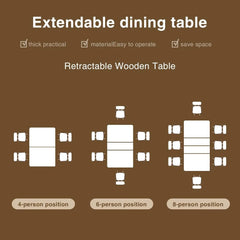 Expandable Dining Table for 6-10 Persons, 55'' to 78'' Modern Black Dining Room Table with 3-Stage Extend Design, Rectangle