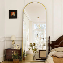 21x64 inch Arched Full Length Mirror-Aluminum Alloy Frame High Definition-Full Body Mirror for Bedroom or Living Room