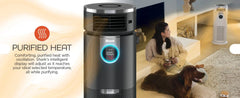 QWShark HC451 3-in-1 Clean Sense Air Purifier,Heater;Fan,Oscillating,Captures 99.98% of Particles for Clean Air,Dust,Smoke