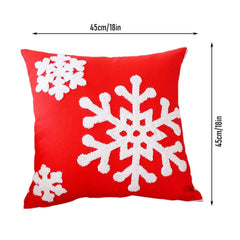 Christmas Throw Pillow Covers 18X18 Inch Embroidery Snowflake Decorative Pillowcase Zipper Closure Pillowcase Enhance Room Decor