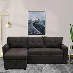 Sleeper Sectional Sofa with Convertible Sofa Bed &Inviting Chaise.Find Tranquil Comfort Stress-Relieving Design &Du