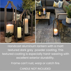 Floor Candle Holders 23" Large Outdoor Lantern 3 Wick Candle Holder Large Floor Lantern Floor Decor for Living Room