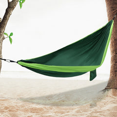 270 * 140cm Lightweight And Portable Outdoor Hammock For Travel, With A Load-Bearing Capacity Of 300kg (Black Green+Light Green)