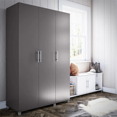 Evolution Westford 3 Door Wardrobe, Graphite Gray Lots of storage space 3 door wardrobe with hanging rod and adjustable shelf