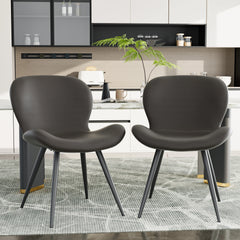 2Pcs Dining Chairs Modern Bedroom Chair Luxury Leather Chairs Kitchen Living Room Minimalist Bar Stools Nordic Style Restaurant