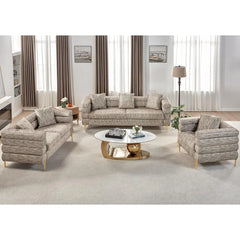 Modern Sofa Couch, 24''Extra Deep Seat Sectional Sofa for Living Room, White Bouclé Couch Sofa, Loveseat Sofa, Calico