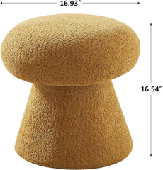 Comfort corner Round Footstool Ottoman, Mushroom Foot Rest Stool, Small Upholstered Boucle Footstool Ottoman for for Living Room