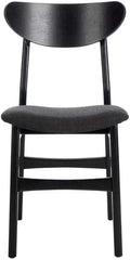 Home Lucca Retro Black Dining Chair, Wood, Set of 2