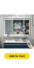 24x32 Lighted Bathroom Mirror with Bluetooth Speaker - Smart LED Makeup Wall Mounted Mirrors - 3 Lights Setting Anti-Fog