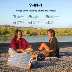 320W Portable Power Station; Flashfish 292Wh 80000mAh Solar Generator Backup Power With LASHFISH 18V/60W Foldable Solar Panel