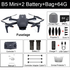 Professional B5 Mini Drone with 4K Camera GPS 3-Axis Gimbal RC Quadcopter FPV 3KM 26mins Flight Camera Drone Helicopter 240g