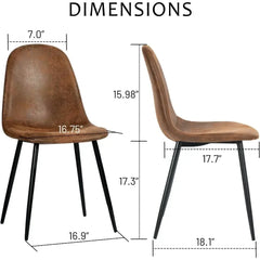 Dining Chairs Set of 4, Fabric Suede Dining Room Side Seating, Kitchen Chairs with Metal Legs for Living Room,Dark Brown