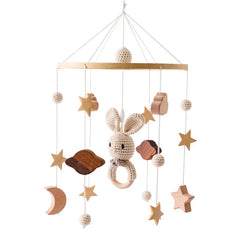 Baby Wooden Gym Frame Rocket Model Newborn Activity Gym Frame Hanging Pendant Rattle Toys For Baby Education Montessori Toys