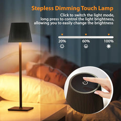 2 Packs LED Table Lamp Modern LED Desk Lamp with Touch Control Dimmable Night Light with 3 Color Temperatures for Living Room B