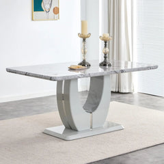 67”Modern Dining Table for 6,Rectangular kitchen table with faux marble tabletop ＆ Ideal for Dining Room, Kitchen Room