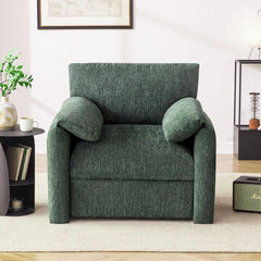 Chenille Oversized Armchair, 38.6'" Wide Accent Chairs for Living Room & Bedroom Modern Lounge Chair, (Green, 2 Pack)