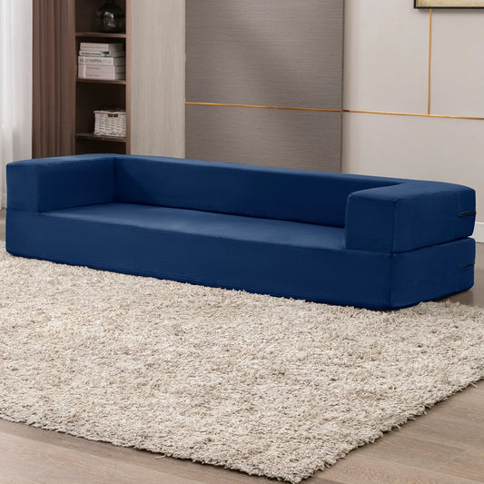 HORGAEO Folding Bed Couch, Sleeper Foam Sofa Bed, Cushioned Foam Mattress Comfortable Sofa