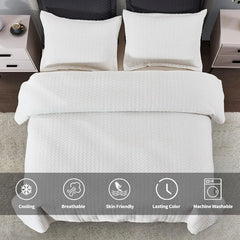 Lightweight Bedspread Ultrasonic  Pattern Light Coverlet for All Season Comforter Bedding Decor - 3 Piece Bed Cover Sets