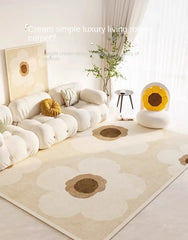 Crystal Velvet Modern Simple Flower Carpet Home Bedroom Bed Blanket Living Room Sofa Coffee Table Mat