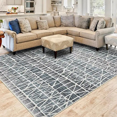 Modern Abstract Area Rug, 8x10 Washable Rugs for Living Room Bedroom Office Floor Rug Dining Room Indoor Accent Rugs