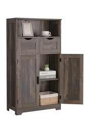 Bathroom cabinet, large storage rack, bathroom cabinet with 2 drawers and 2 shelves, bathroom floor standing cabinet