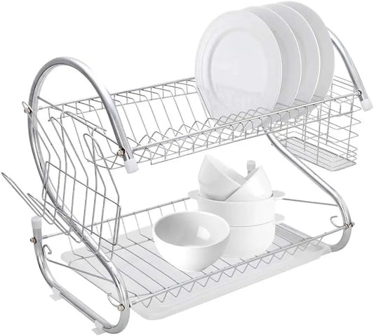 Dish Drying Rack- Space-Saving Dish Rack, Dish Racks for Kitchen Counter, Stainless Steel Kitchen Drying Rack