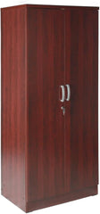 Harmony Wood Two Door Armoire Wardrobe Cabinet in Mahogany Modern elegance and durability Versatile door configuration