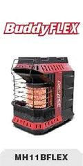 Heater 4000 to 18000 BTU 3 Setting Portable LP Gas Heater Unit with Dual Tank Connection for Indoor and Outdoor Use, Black/Red