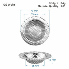 1PCS Kitchen Sink Filter Stainless Steel Mesh Sink Strainer Filter Bathroom Sink Strainer Drain Hole Filter Trap Waste Screen