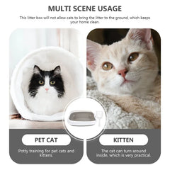 Cat Litter Box Semi-enclosed Pet Bedpan Anti-splash Cats Plastic Bins Training Potty Anti-Splashing Toilet Inclosed Boxes