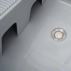 Laundry Sink Freestanding Plastic Laundry Sink with Washboard Utility Sink Laundry Tub with Faucet Hoses and Drain Kit