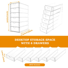 Acrylic Organizer with Drawers 5/6 Drawers Desk Storage Holder Clear Makeup Organizer Used To Store Cosmetics Stationery Jewelry