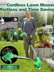 Cordless Lawn Mower Handheld Electric Grass Trimmer Adjustable Garden Tools For Tegatok Battery