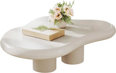 Cloud Coffee Table, Cute Irregular Indoor Tea Tables with 3 Legs, Easy Assembly, Coffee Table